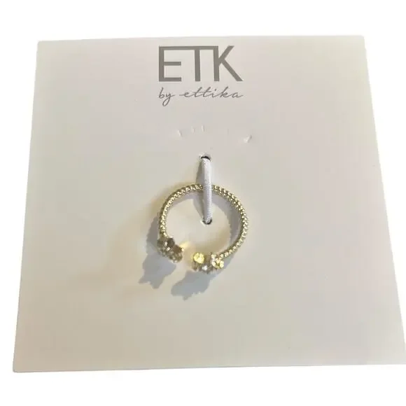 Ettika Gold Star Disconnected Twist Ring Size 7 - Picture 4 of 5